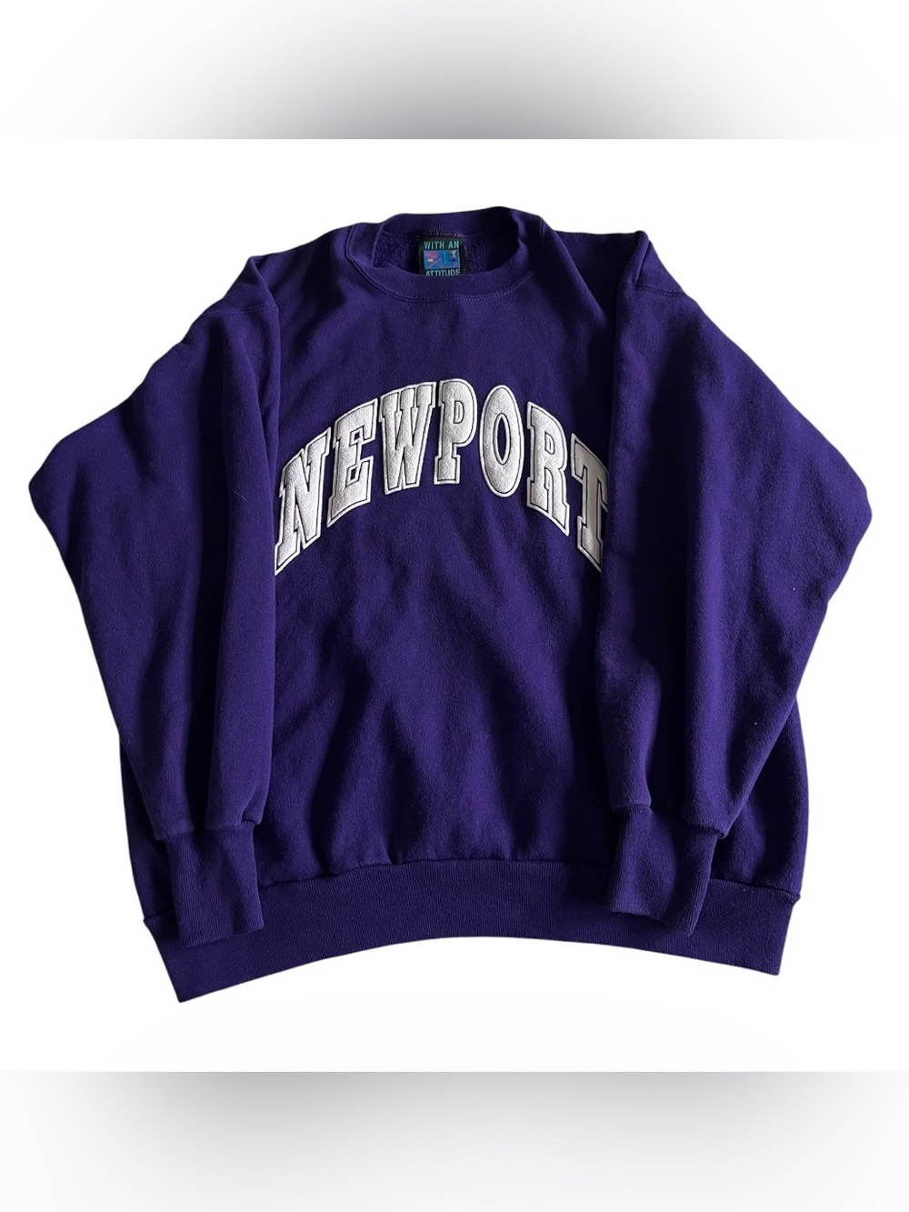 Vintage With An Attitude Newport Puff Print Sweatshirt Mens Purple Crewneck USA
